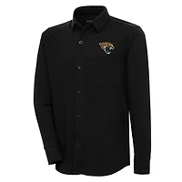Men's Antigua  Black Jacksonville Jaguars Streamer Button-Up Shacket