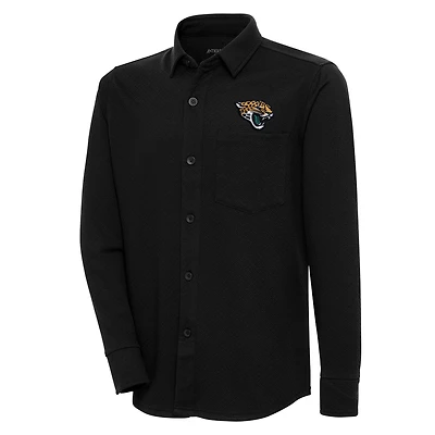 Men's Antigua  Black Jacksonville Jaguars Streamer Button-Up Shacket