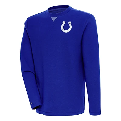 Men's Antigua  Royal Indianapolis Colts Flier Bunker Pullover Sweatshirt