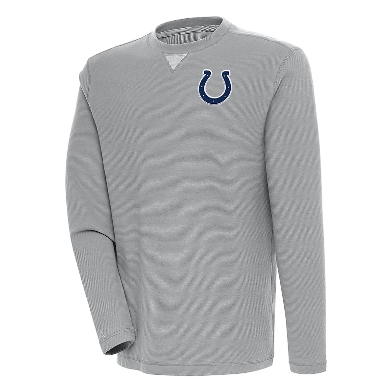 Men's Antigua  Gray Indianapolis Colts Flier Bunker Pullover Sweatshirt