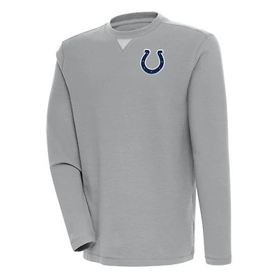Men's Antigua  Gray Indianapolis Colts Flier Bunker Pullover Sweatshirt