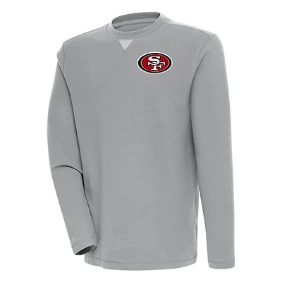 Men's Antigua  Gray San Francisco 49ers Flier Bunker Pullover Sweatshirt