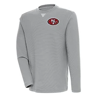 Men's Antigua  Gray San Francisco 49ers Flier Bunker Pullover Sweatshirt