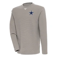 Men's Antigua  Gray Dallas Cowboys Flier Bunker Pullover Sweatshirt