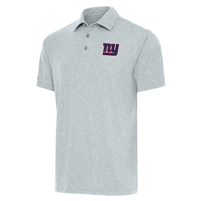 Men's Antigua  Heather Gray New York Giants Par Polo
