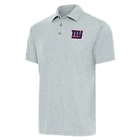 Men's Antigua  Heather Gray New York Giants Par Polo