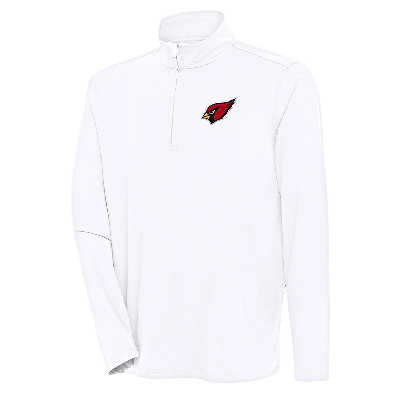 Men's Antigua White Arizona Cardinals Hunk Quarter-Zip Pullover Top