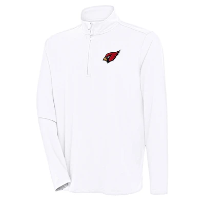 Men's Antigua White Arizona Cardinals Hunk Quarter-Zip Pullover Top