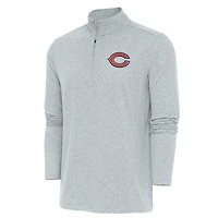 Men's Antigua  Heather Gray Chicago Bears Hunk Quarter-Zip Pullover Top