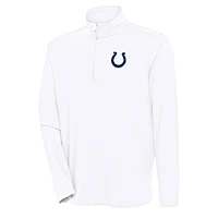 Men's Antigua  White Indianapolis Colts Hunk Quarter-Zip Pullover Top