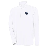 Men's Antigua  White Tennessee Titans Hunk Quarter-Zip Pullover Top
