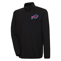 Men's Antigua  Black Buffalo Bills Streamer Quarter-Snap Pullover Jacket