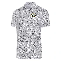 Men's Antigua  White/Black Green Bay Packers Motion Polo