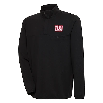 Men's Antigua  Black New York Giants Streamer Quarter-Snap Pullover Jacket