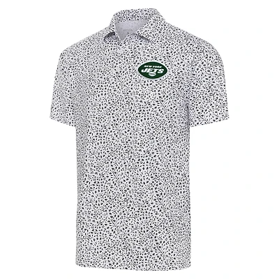 Men's Antigua  White/Black New York Jets Motion Polo