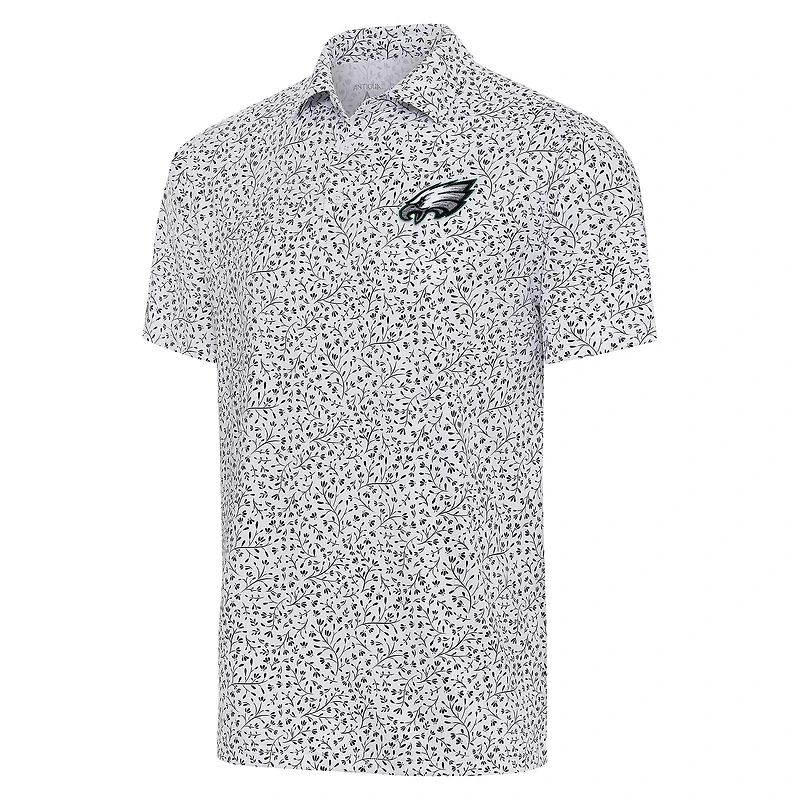 Men's Antigua  White/Black Philadelphia Eagles Motion Polo