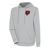 Men's Antigua  Gray/White Chicago Bears Axe Bunker Tri-Blend Pullover Hoodie