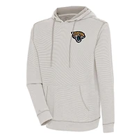 Men's Antigua  Oatmeal/White Jacksonville Jaguars Axe Bunker Tri-Blend Pullover Hoodie