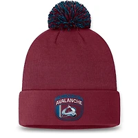 Men's Fanatics Burgundy Colorado Avalanche 2024 NHL Draft Cuffed Knit Hat with Pom