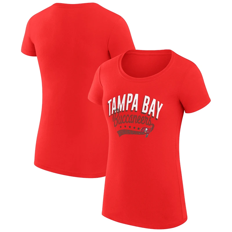 Women's G-III 4Her by Carl Banks Red Tampa Bay Buccaneers Super-Slim Fit Lightweight Filigree Logo T-Shirt