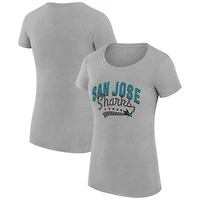 Women's G-III 4Her by Carl Banks Gray San Jose Sharks Super-Slim Fit Lightweight Filigree Logo T-Shirt