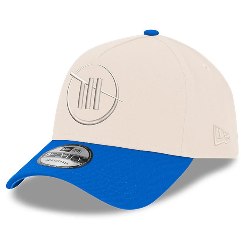 Men's New Era White/Blue Trackhouse Racing 9FORTY A-Frame Adjustable Hat