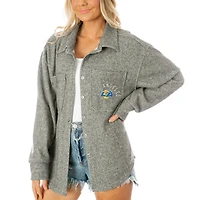 Women's Gameday Couture  Gray Los Angeles Rams Oversized Long Pass Button-Up Shacket