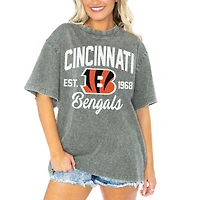 Women's Gameday Couture  Gray Cincinnati Bengals Tackle Titan Boyfriend Washed T-Shirt