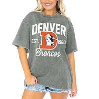 Women's Gameday Couture  Gray Denver Broncos Tackle Titan Boyfriend Washed T-Shirt