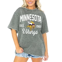Women's Gameday Couture  Gray Minnesota Vikings Tackle Titan Boyfriend Washed T-Shirt
