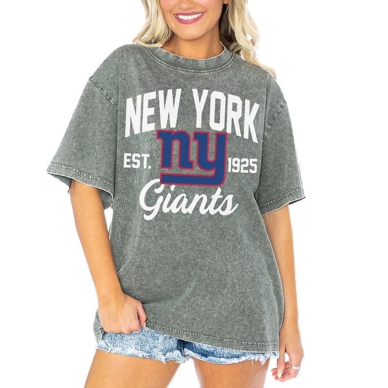 Women's Gameday Couture  Gray New York Giants Tackle Titan Boyfriend Washed T-Shirt