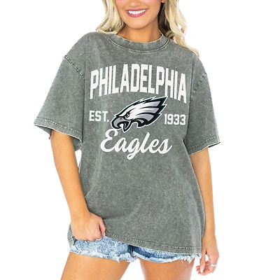 Women's Gameday Couture Gray Philadelphia Eagles Tackle Titan Boyfriend Washed T-Shirt