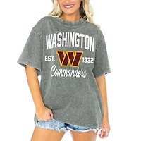Women's Gameday Couture  Gray Washington Commanders Tackle Titan Boyfriend Washed T-Shirt