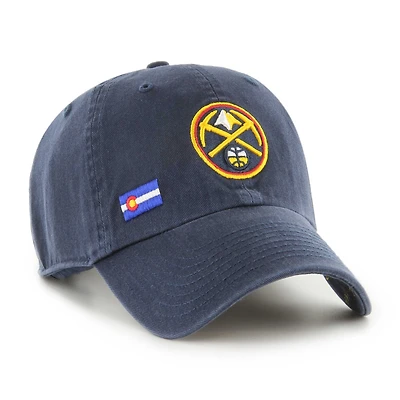 Women's '47  Navy Denver Nuggets Confetti Undervisor Clean Up Adjustable Hat