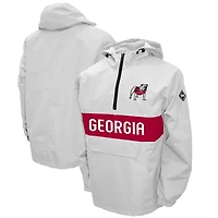 Men's Franchise Club White Georgia Bulldogs Alpha Anorak Quarter-Zip Pullover Jacket