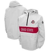 Men's Franchise Club White Ohio State Buckeyes Alpha Anorak Quarter-Zip Pullover Jacket