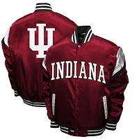 Men's Franchise Club Crimson Indiana Hoosiers Power Satin Full-Snap Jacket