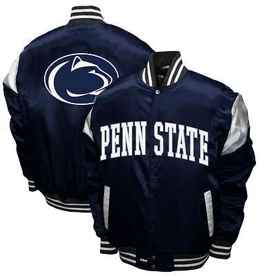 Men's Franchise Club Navy Penn State Nittany Lions Power Satin Full-Snap Jacket