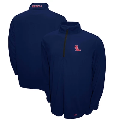 Men's Franchise Club Navy Ole Miss Rebels Breeze Quarter-Zip Pullover