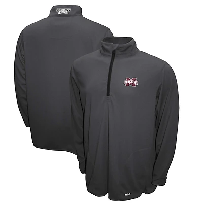 Men's Franchise Club Gray Mississippi State Bulldogs Breeze Quarter-Zip Pullover