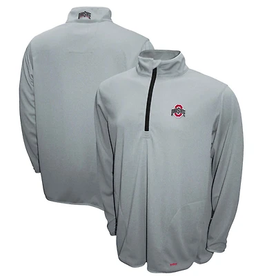 Men's Franchise Club Gray Ohio State Buckeyes Breeze Quarter-Zip Pullover