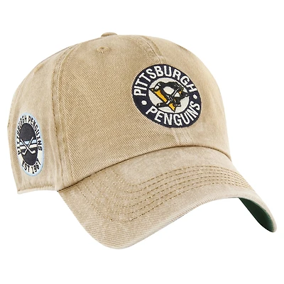 Men's '47 Khaki Pittsburgh Penguins  Earldor Clean Up Adjustable Hat