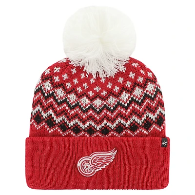 Women's '47 Red Detroit Red Wings Elsa Cuffed Knit Hat with Pom