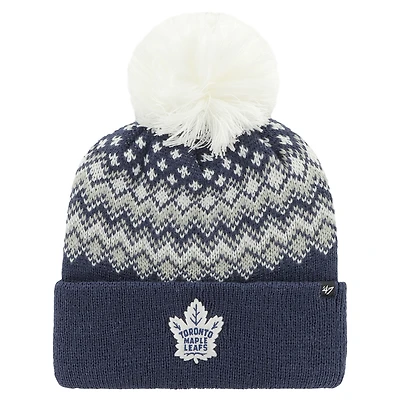 Women's '47 Blue Toronto Maple Leafs Elsa Cuffed Knit Hat with Pom