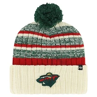 Men's '47 Cream Minnesota Wild Tavern Cuffed Knit Hat with Pom