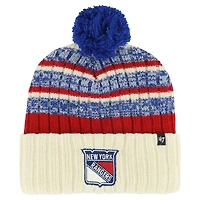 Men's '47 Cream New York Rangers Tavern Cuffed Knit Hat with Pom