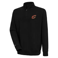 Men's Antigua  Black Cleveland Cavaliers Victory Quarter-Zip Pullover Top