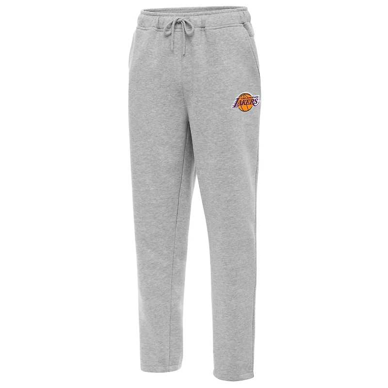 Men's Antigua Heather Gray Los Angeles Lakers Victory Sweatpants