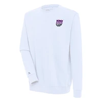 Men's Antigua  White Sacramento Kings Victory Pullover Sweatshirt