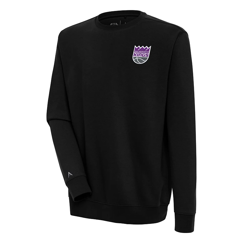 Men's Antigua  Black Sacramento Kings Victory Pullover Sweatshirt